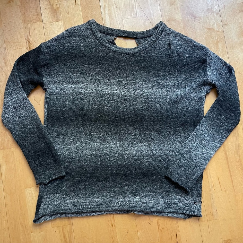Prana Nightingale Knit Wool Blend Open Back Sweater